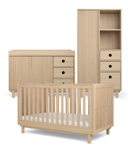 Mamas & Papas Oska Furniture Range "Natural Oak" Cotbed, Wide Dresser & Wardrobe